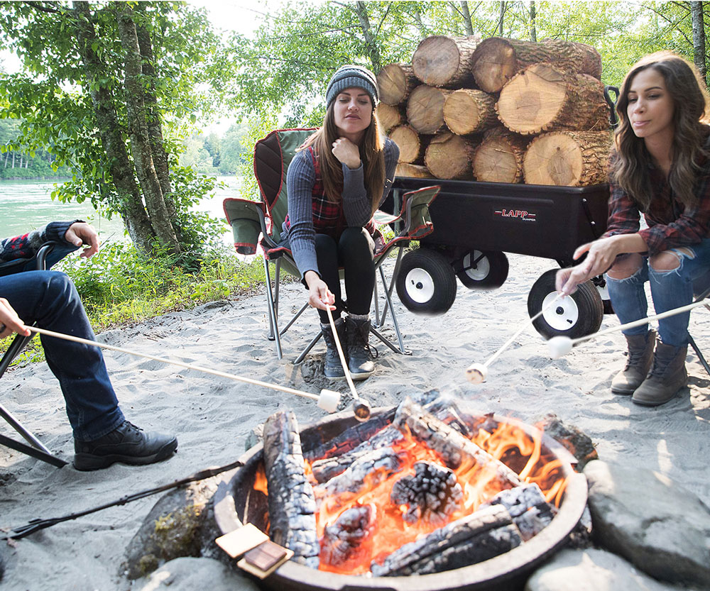 dump cart work wagon with fire place 2