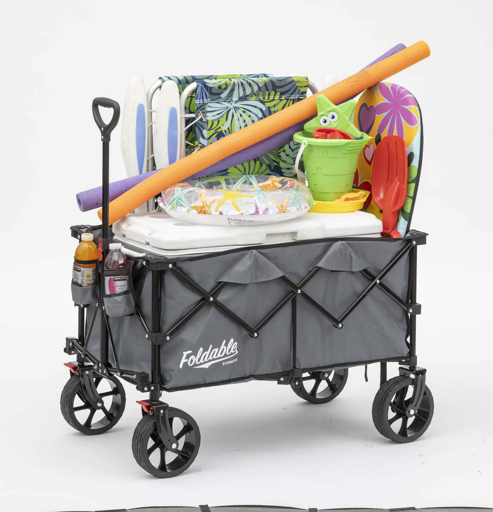 Foldable fabric beach wagon