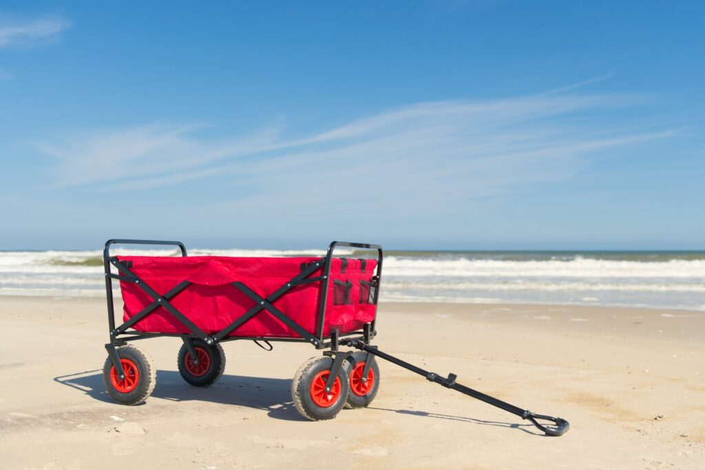 best collapsible beach wagon on a beach